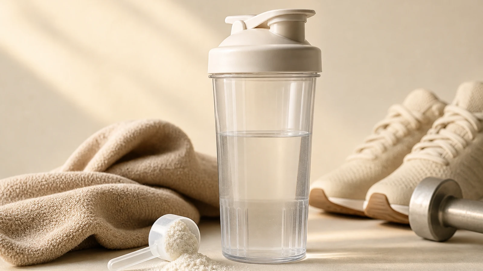 Routine de prise de créatine dans un shaker après entraînement